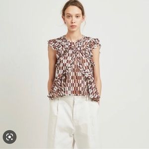 Isabel Marant Etoile cotton ruffle blouse size 36 or xs